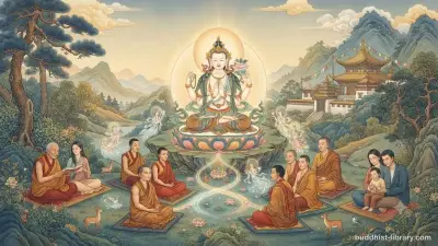 Two people sitting peacefully in harmonious connection, symbolizing wise Buddhist relationships