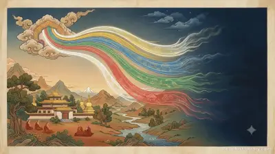 Five flowing elements representing form, feeling, perception, mental formations, and consciousness merging into empty space