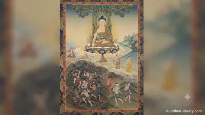 A person standing at a crossroads in fog, representing the confusion of ignorance in Buddhism